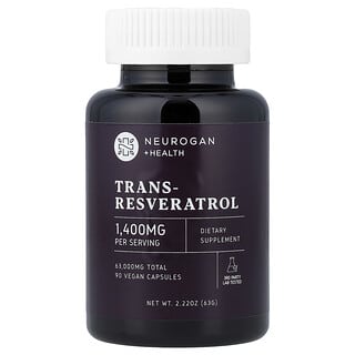 Neurogan Health, транс-ресвератрол, 90 веганських капсул (700 мг на капсулу)