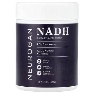 Neurogan Health, NADH, 20 mg, 60 Tablet, 0,63 oz (18 g)