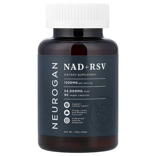 Neurogan Health, NAD + RSV, 90 веганських капсул, 54 г (1,9 унції)