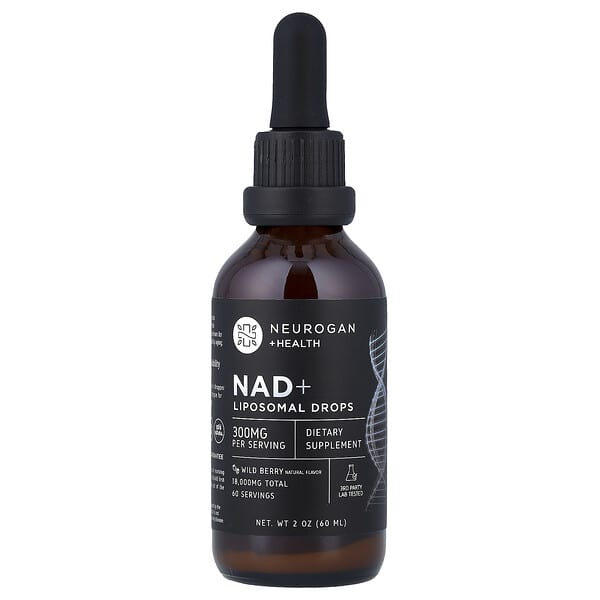 Neurogan Health NAD+ Liposomal Drops, Wild Berry, 300 mg, 2 oz (60 ml)