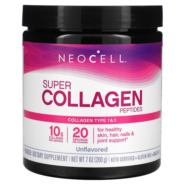 NeoCell, пептиди супер колагену, з нейтральним смаком, 200 г (7 унцій)