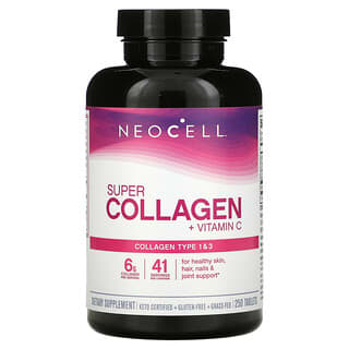 NeoCell, Super Collagen + C, добавка с коллагеном и витамином C, 250 таблеток