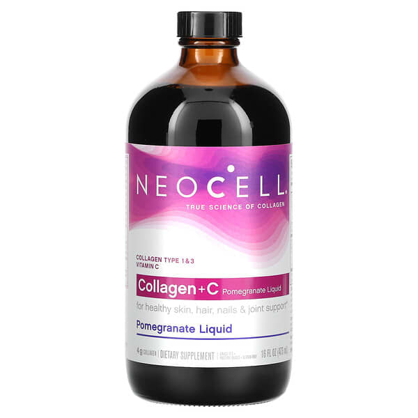 NeoCell‏, קולגן + C נוזל רימונים 4 גרם, 473 מ“ל (16 אונקיות נוזל)