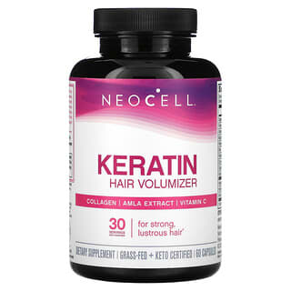 Neocell, средство с кератином для придания объема волосам, 60 капсул