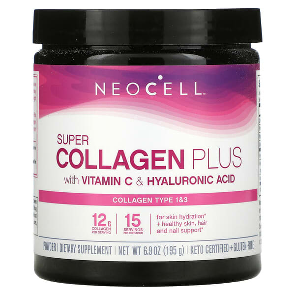 NeoCell, Super Collagen Plus with Vitamin C & Hyaluronic Acid, Super-Kollagen Plus mit Vitamin C und Hyaluronsäure, 195 g (6,9 oz.)