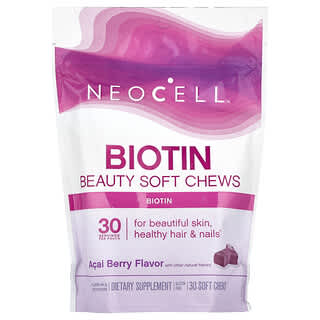 NeoCell, Biotin Bursts, Acai-Beeren-Geschmack, 10.000 mcg, 30 Kautabletten