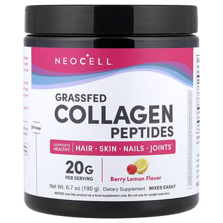 NeoCell, Grassfed Collagen Peptides, Kollagenpeptide von grasgefütterten Kühen, Beere-Zitrone, 190 g (6,7 oz.)