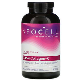 Neocell, Super Collagen + C, коллаген типа 1 и 3 с витамином C, 360 таблеток