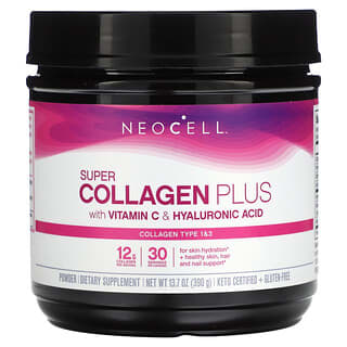 NeoCell, 含维生素 C 和透明质酸的超级胶原蛋白 +，13.7 盎司（390 克）