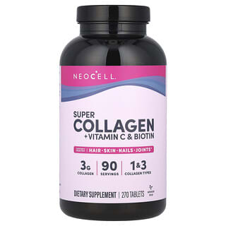 NeoCell, Super Collagen, Más vitamina C y biotina, 270 comprimidos