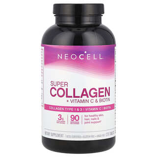 NeoCell, Super kolagen, + witamina C i biotyna, 270 tabletek