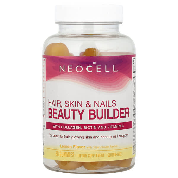 Hair, Skin & Nails Beauty Builder Gummies, Lemon, 60 Gummies