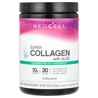 NeoCell, Super Collagen com Aloe, Sem Sabor, 300 g (10,6 oz)