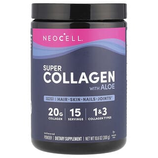 NeoCell‏, Super Collagen עם אלוורה, ללא תוספת טעם, 300 גרם (10.6 אונקיות)