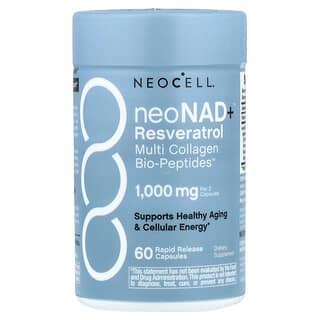 NeoCell, neoNad+™ Resveratrol, Multi Collagen Bio-Peptides™, 60 Rapid Release Capsules
