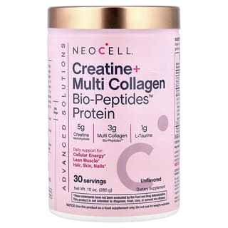 NeoCell, Avanserte løsninger, kreatin+ multikollagenbiopeptider™-protein, uten smak, 285 g