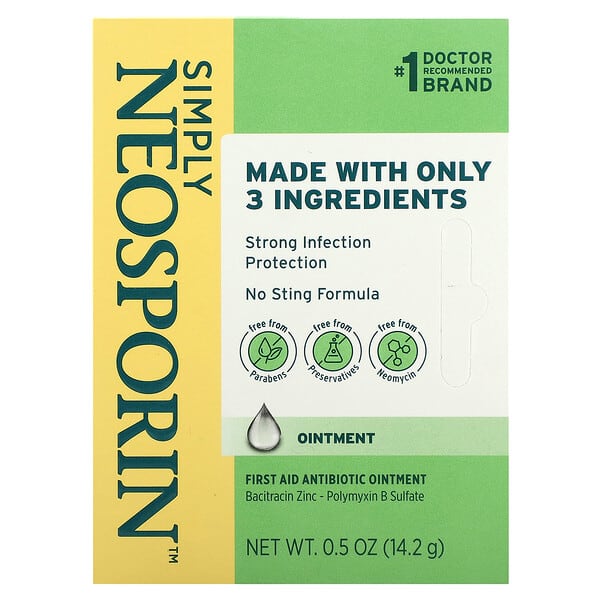 Neosporin‏, Simply, First Aid Antibiotic Ointment, 0.5 oz (14.2 g)
