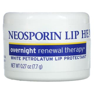 Neosporin, Overnight Renewal Therapy, білий вазеліновий захисний засіб для губ, 0,27 унції (7,7 г)