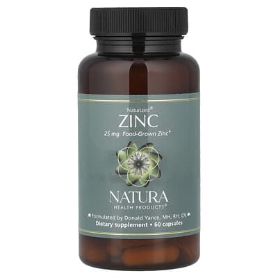 Natura Health Products, Naturized® Zinc, 25 mg, 60 Capsules