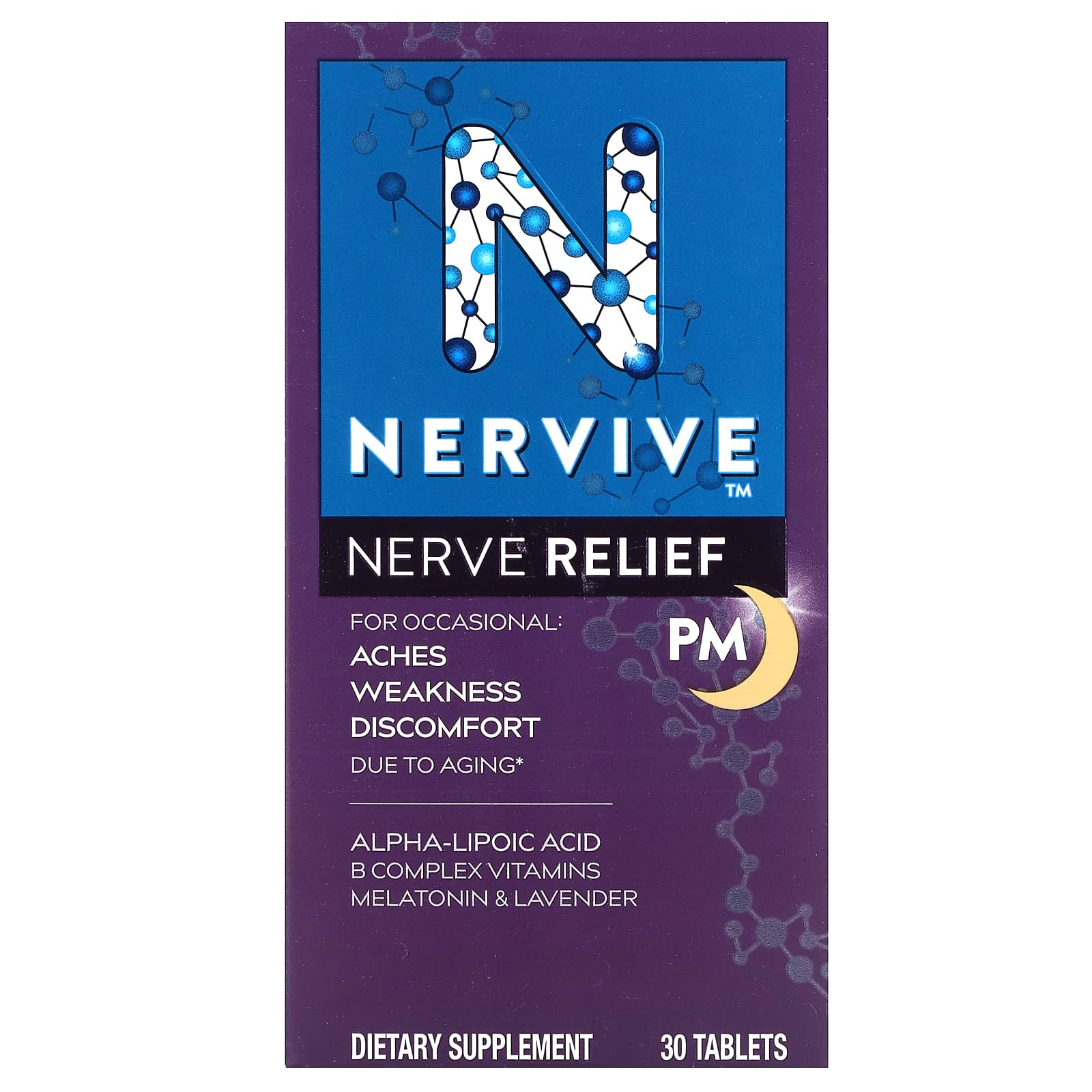 Nervive, Nerve Relief, PM, 30 Tablets