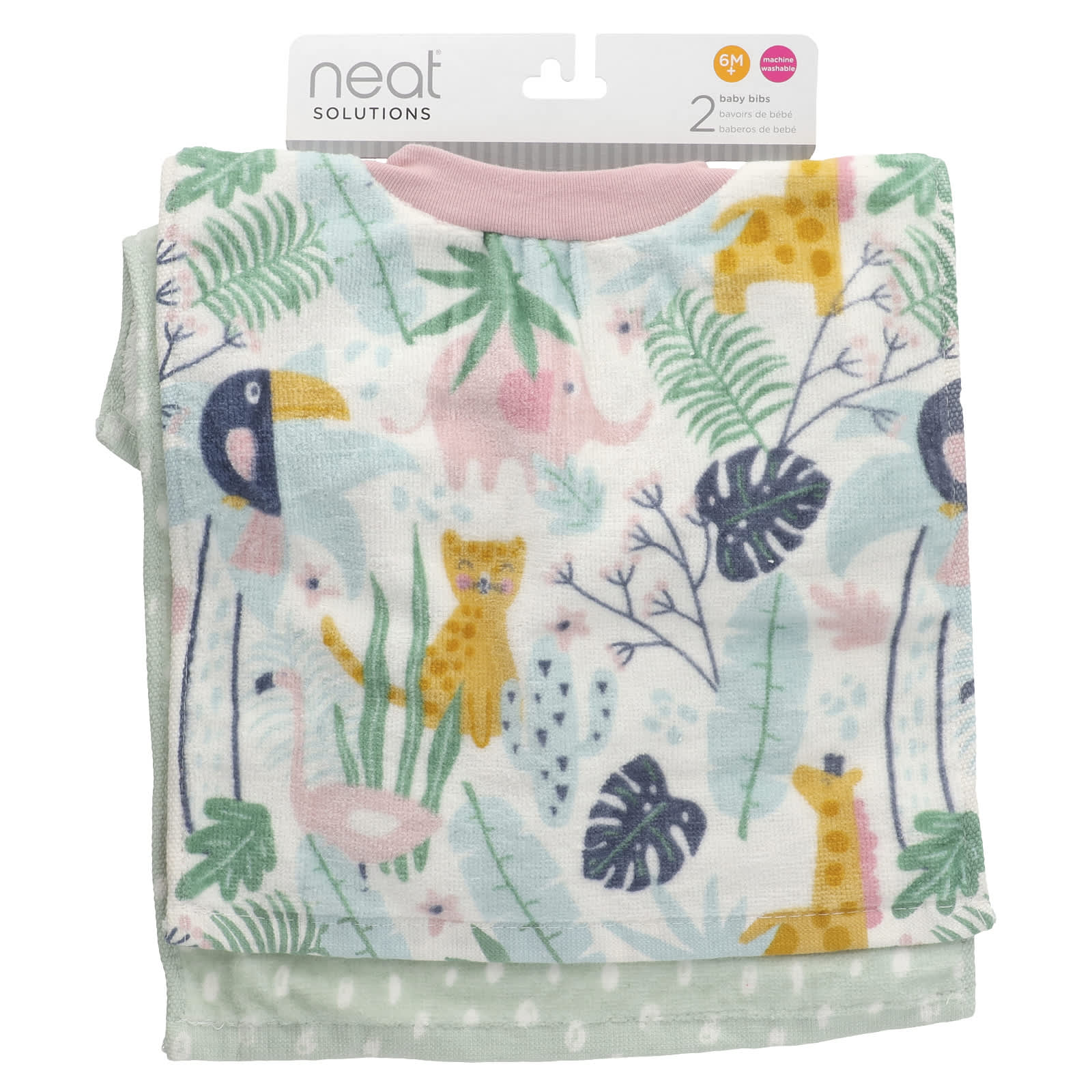 Baby Bibs, 6M+, Animals, 2 Count