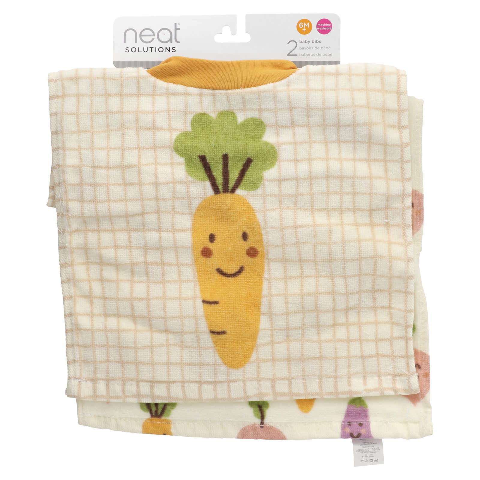 Baby Bibs, 6M+, Veggies, 2 Count