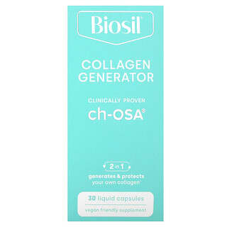 Biosil, Collagen Generator, средство для стимулирования производства коллагена, 30 капсул с жидкостью