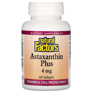 Natural Factors, Astaxantina más, 4 mg, 60 cápsulas blandas
