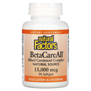 Natural Factors, BetaCareAll, 15 000 µg, 90 capsules à enveloppe molle