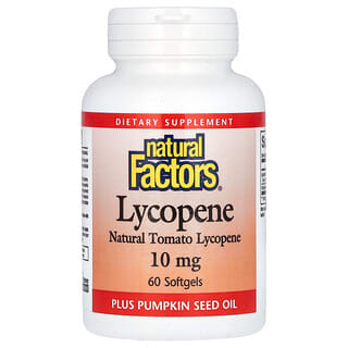 Natural Factors, Licopeno, 10 mg, 60 Cápsulas Softgel