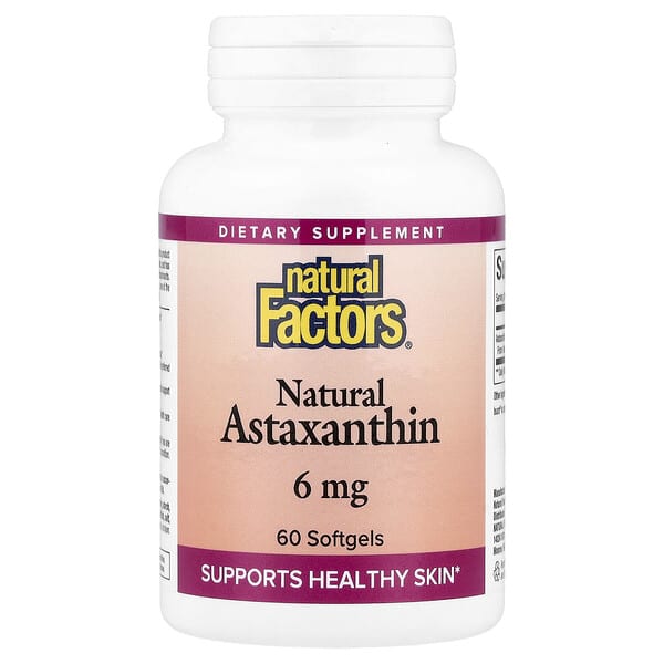 Natural Factors, Natural Astaxanthin, 6 mg, 60 Softgels — product photo 1