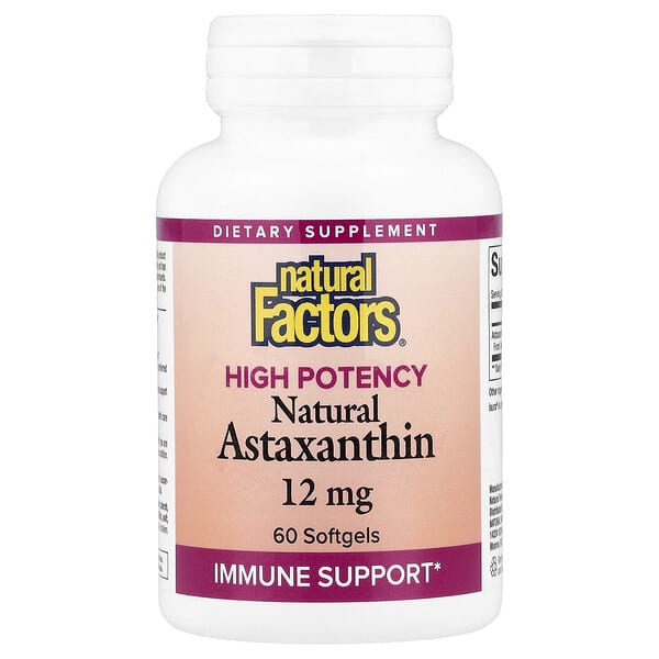 Natural Factors, Natural Astaxanthin, 12 mg, 60 Softgels — product photo 1
