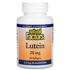 Natural Factors, Luteína, 20 mg, 30 cápsulas blandas