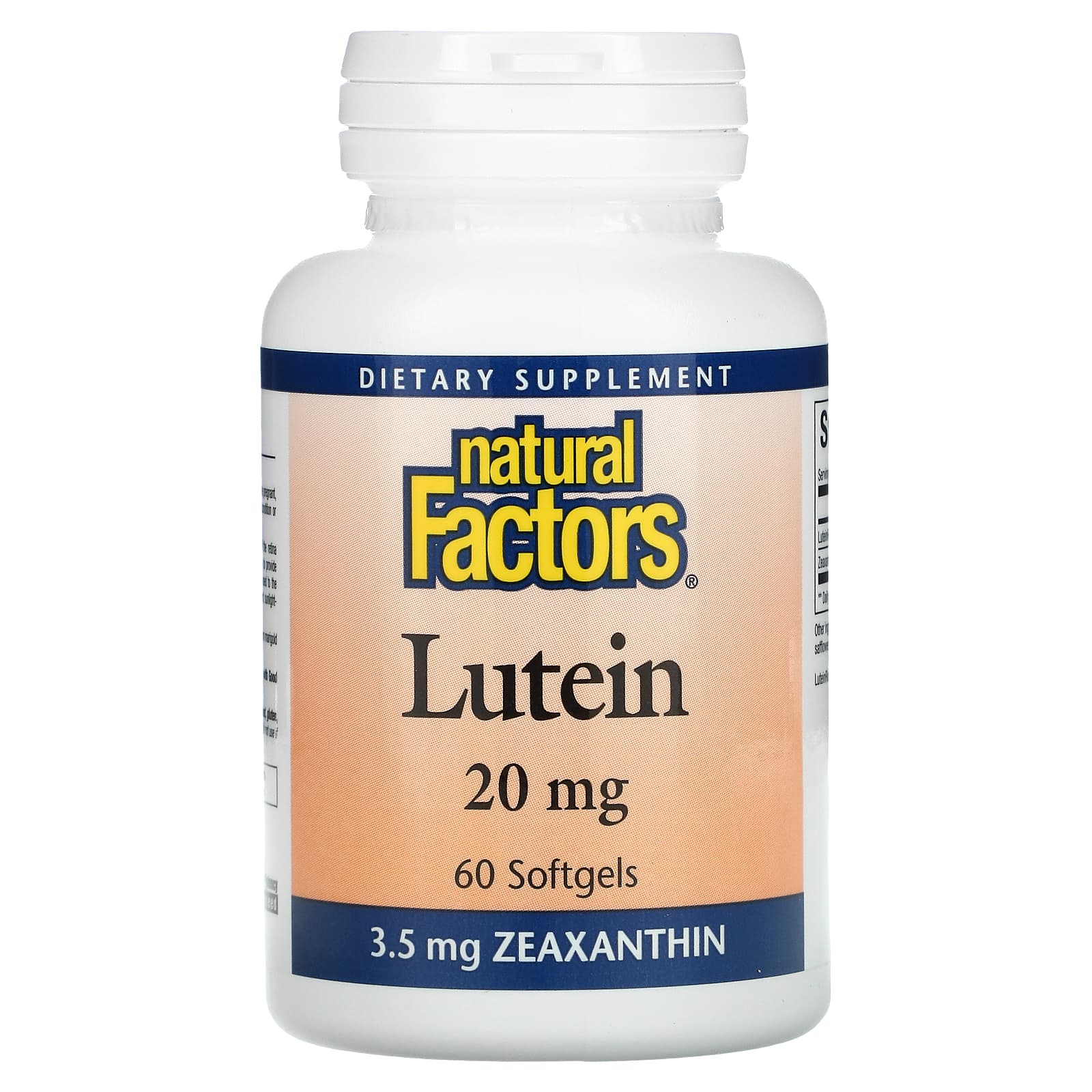 Natural Factors, лютеин, 20 мг, 60 капсул