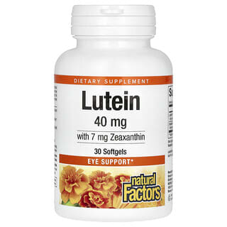 Natural Factors, Лютеин, 40 мг, 30 мягких таблеток