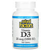 Vitamin D3, 25 mcg (1,000 IU), 180 Tablets