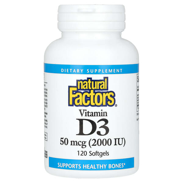 Vitamin D3, 50 mcg (2000 IU), 120 Softgels