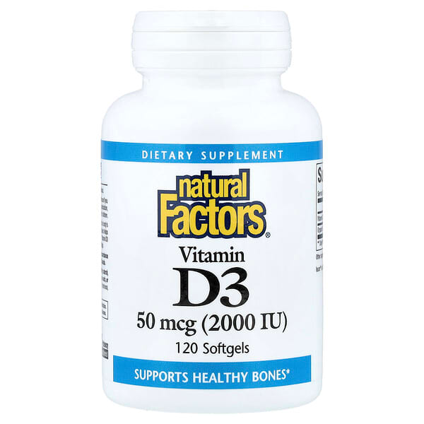 Natural Factors, Vitamin D3, 120 Softgels — product photo 1
