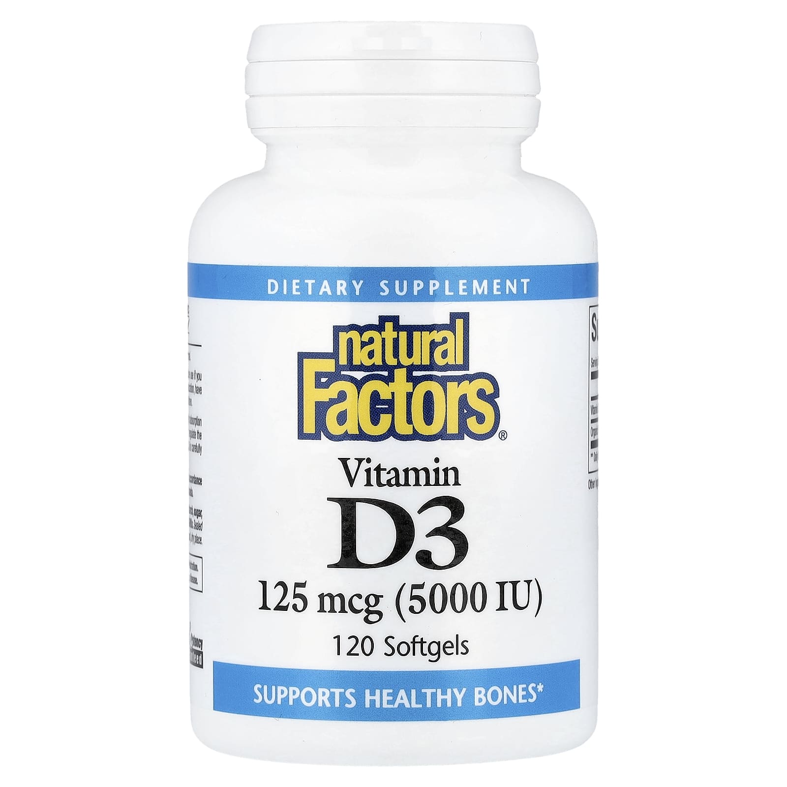 Natural Factors Vitamin D3 – 120 capsules molles de Natural Factors