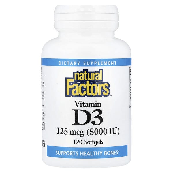 Natural Factors, Vitamin D3, 120 Softgels — product photo 1