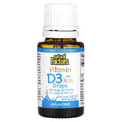 Natural Factors, Vitamin D3 Drops for Kids, Unflavored, 10 mcg (400 IU), 0.5 fl oz (15 ml)
