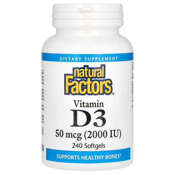 Vitamin D3, 50 mcg (2000 IU), 240 Softgels
