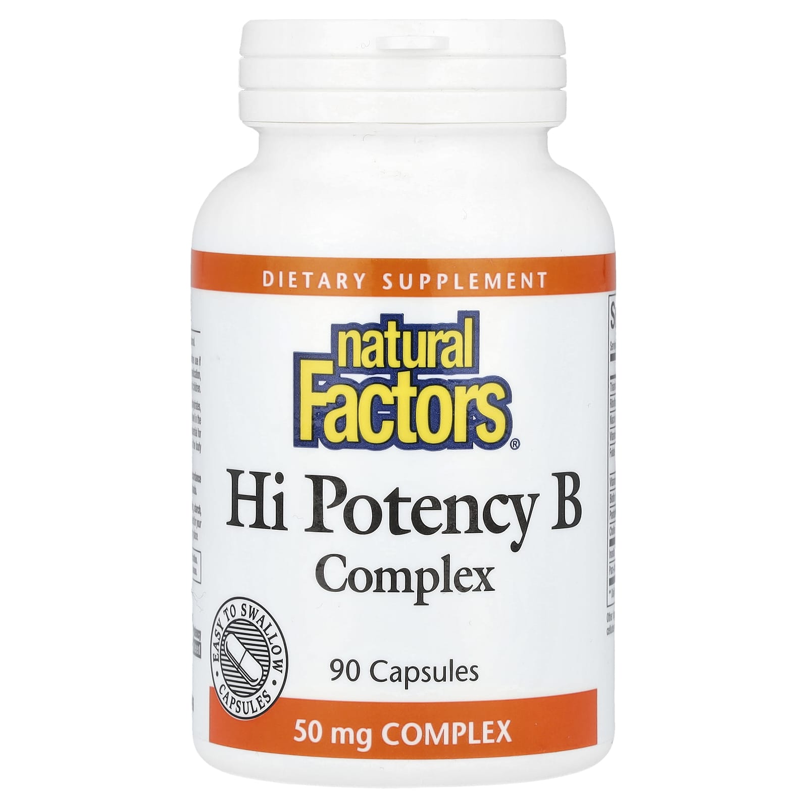 Natural Factors, Hi Potency B Complex, 90 Capsules