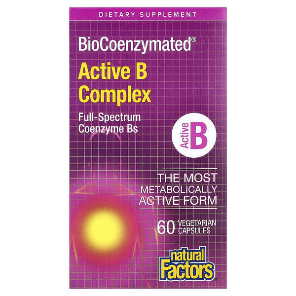 Natural Factors BioCoenzymated®, Active B Complex, 60 Vegetarian Capsules
