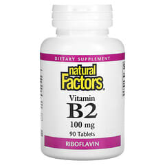 Natural Factors‏, "ויטמין B2, ריבופלבין, 100 מ""ג, 90 טבליות."