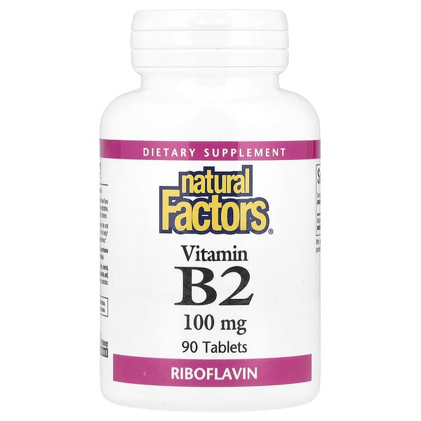 Natural Factors, Vitamin B2, Riboflavin, 100 mg, 90 Tablets