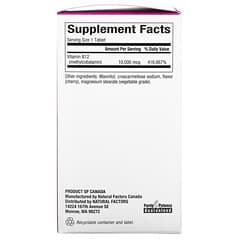 Natural Factors, B12 Metilcobalamina, Cereza, 10.000 mcg, 30 comprimidos masticables