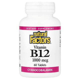 Natural Factors, витамин B12, 1000 мкг, 60 таблеток