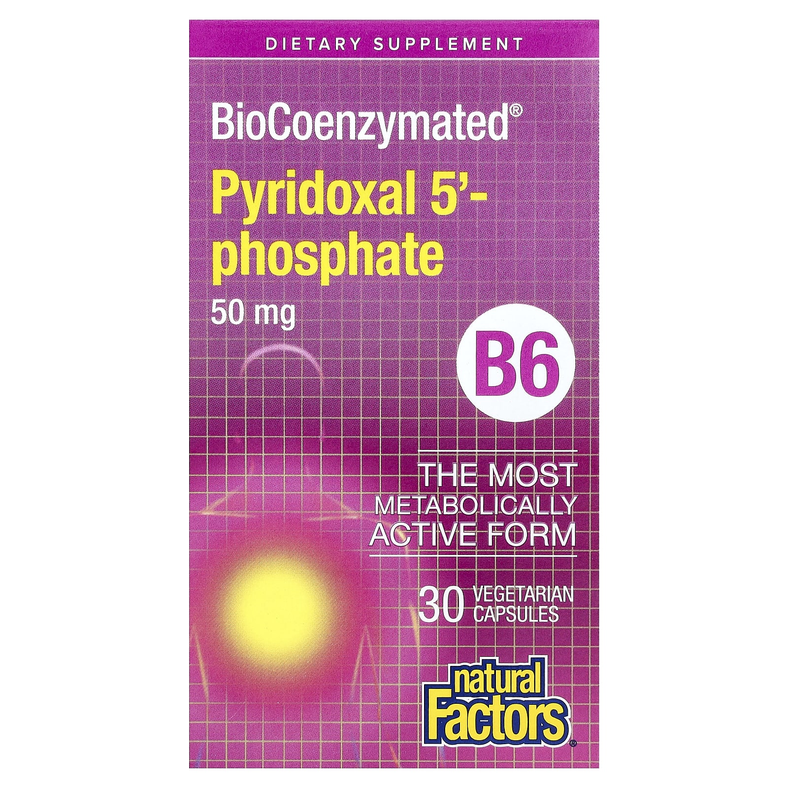 BioCoenzymated®, B6, Pyridoxal 5'-Phosphate, 50 mg, 30 Vegetarian