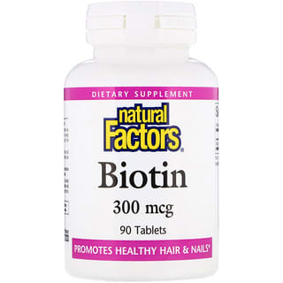Natural Factors, Biotine, 300 µg, 90 Comprimés